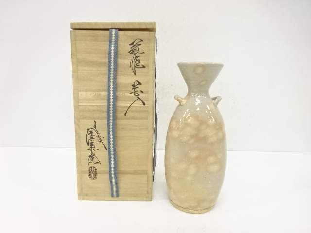 JAPANESE TEA CEREMONY / HAGI WARE HANAIRE FLOWER VASE / ARTISAN WORK